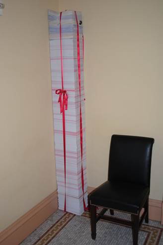 Photo Of The Obamacare Law.  That is a lot of pages!